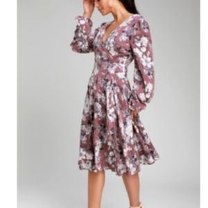 Lulus floral long sleeve dress